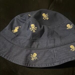 Polo by Ralph Lauren Blue Bucket Hat with Skull Embroidery